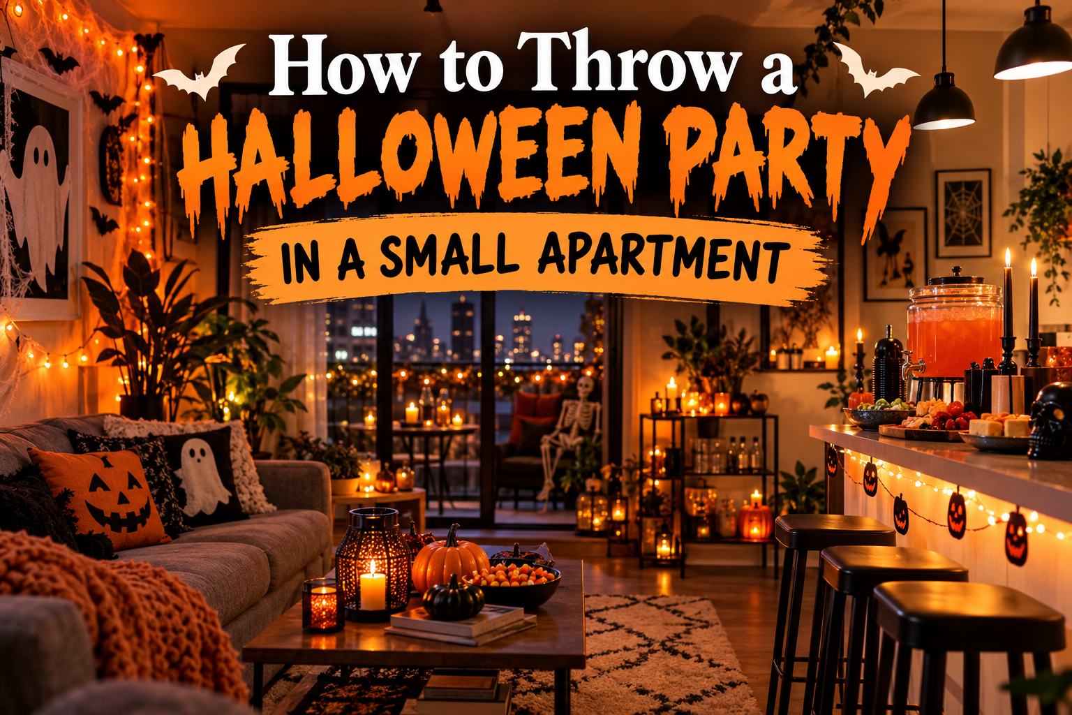 halloween party in a small apartment